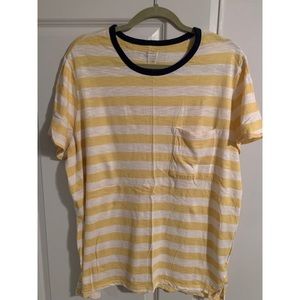 Old Navy Yellow Striped Boyfriend T-Shirt